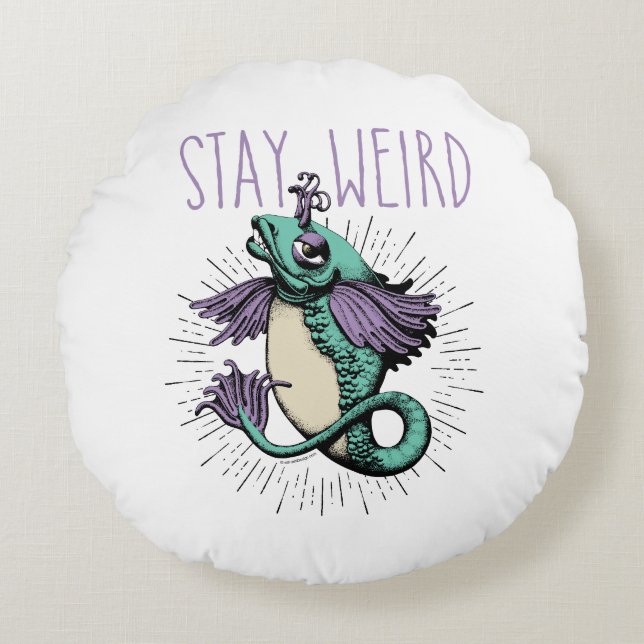 Restez un Coussin rond bizarre (Devant)