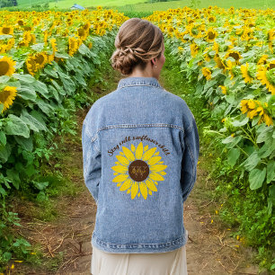 Restez Wild Sunflower Monogram Denim Jacket