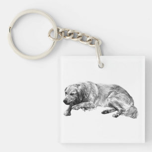 Restful Calm Dog Keychain