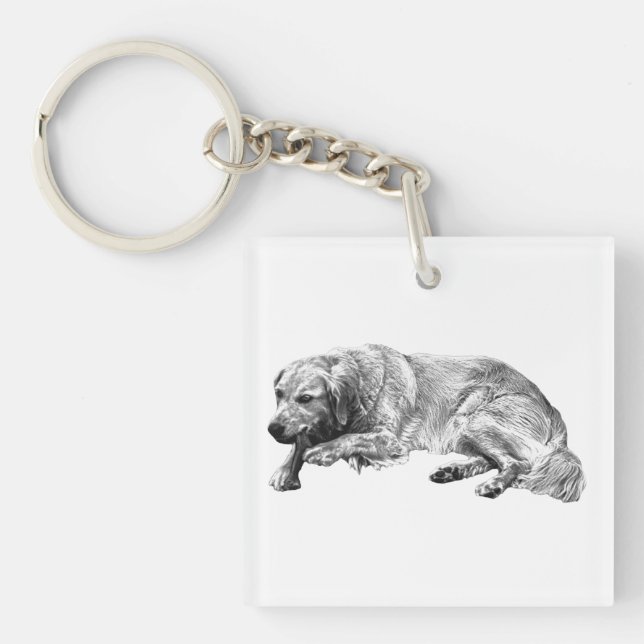 Restful Calm Dog Keychain (Front)