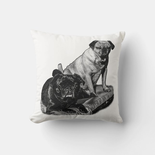 Restful Friends, Cozy Contrast Throw Pillow (Front)