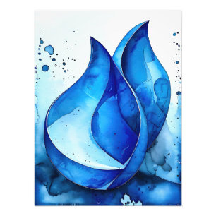 Restful Indigo Curves Photo Print