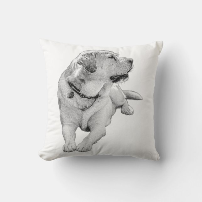 Restful Watch – Labrador Accent Throw Pillow (Front)