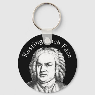 Resting Bach Face Classical Music Composer Keychain