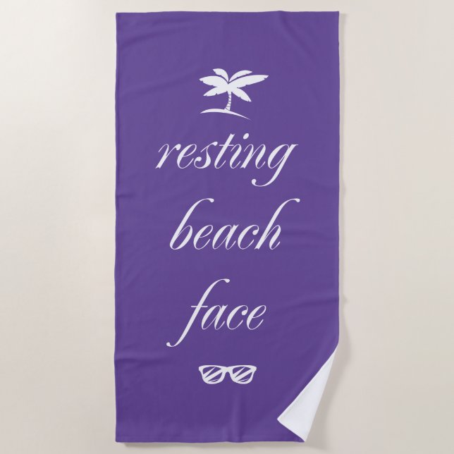 Resting Beach Face Beach Towel (Front)