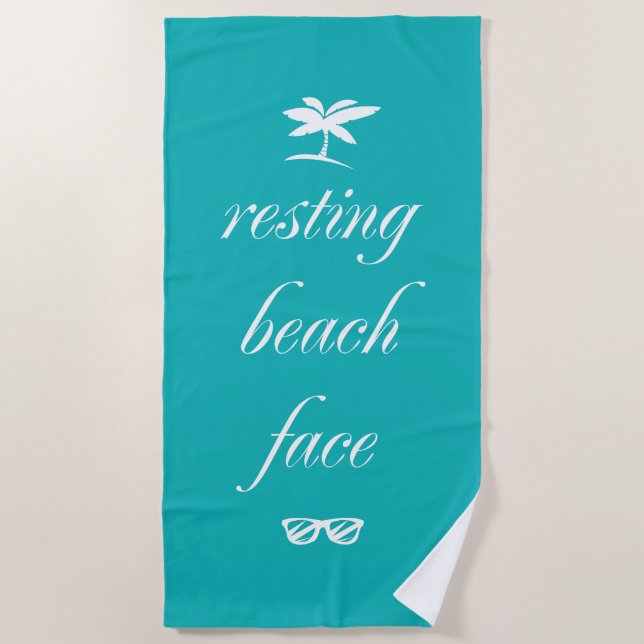 Resting Beach Face Beach Towel (Front)