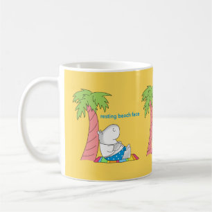 RESTING BEACH FACE Belly Button Hippo Boynton Coffee Mug