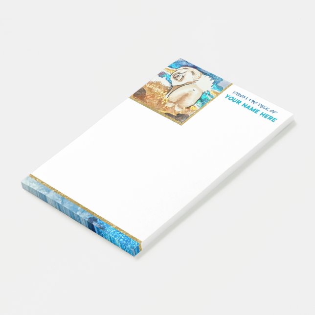 RESTING BEACH FACE cream chow Post-it Notes (Angled)