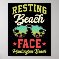 Resting Beach Face Funny Matching Huntington Beach