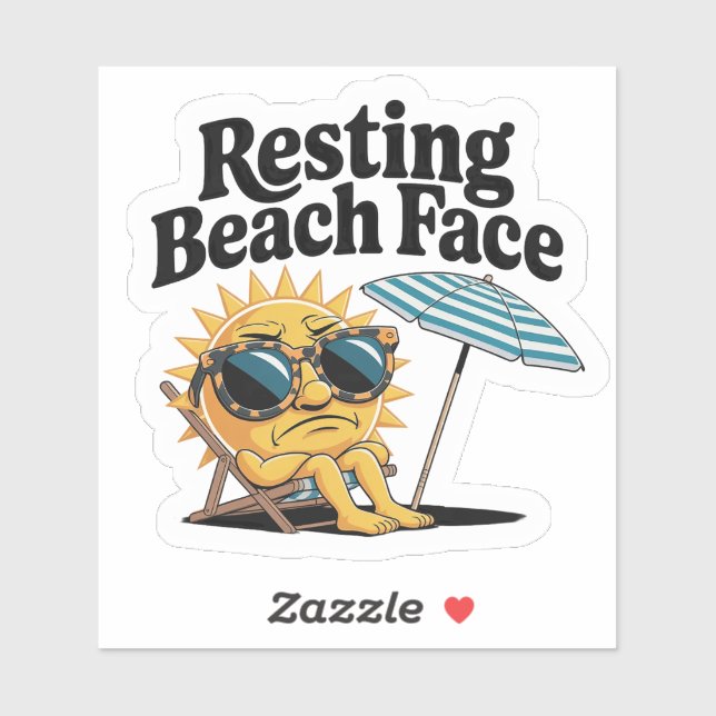 Resting Beach Face Funny Summer Vacation (Sheet)