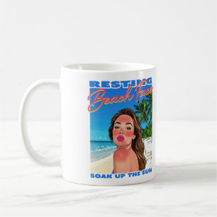 Resting Beach Face Poster Girl Coffee Mug