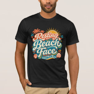 Resting Beach Face Retro Summer Coastal Vibes T-Shirt