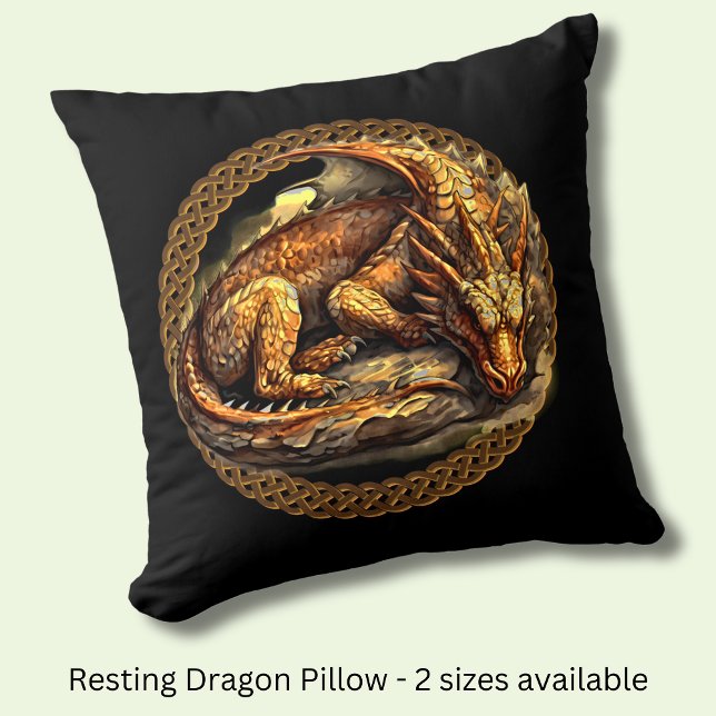 Resting Brown Dragon  Throw Pillow (Creator Uploaded)