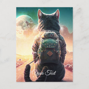 Resting cat.  postcard