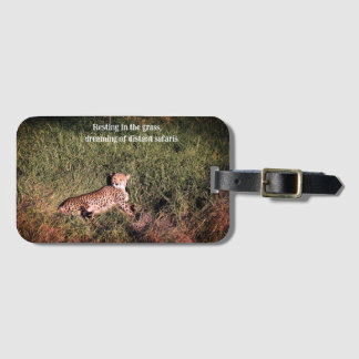 Resting Cheetah Dreaming Of Adventures  Luggage Tag