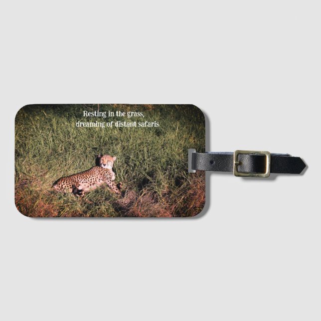 Resting Cheetah Dreaming Of Adventures  Luggage Tag (Front Horizontal)