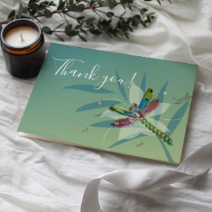 Resting Dragonfly Wedding Thank You Cards