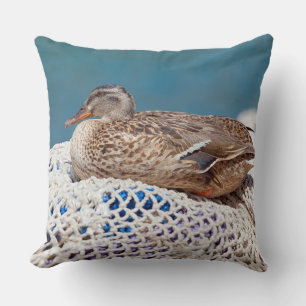 Resting Duck Throw Pillow