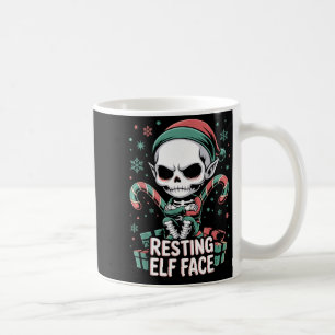 Resting Elf Face Funny Christmas Cute Creepy Women Coffee Mug