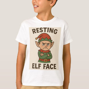Resting Elf Face – Grumpy Holiday Mood T-Shirt