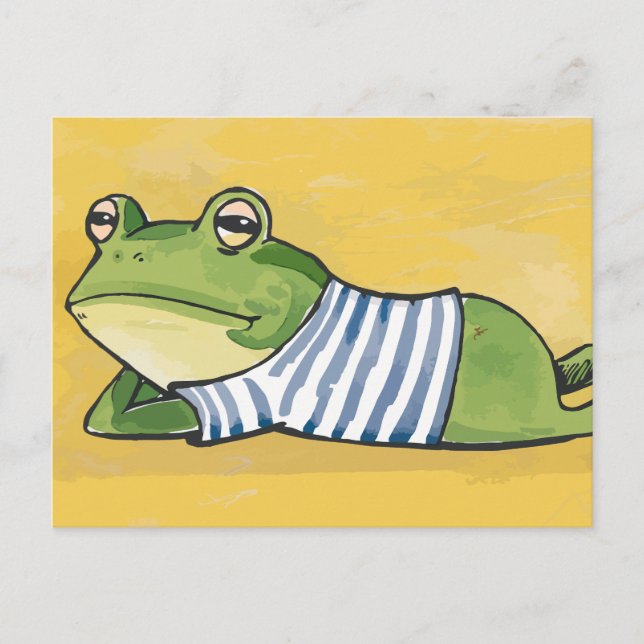 Resting Frog Holiday Postcard (Front)