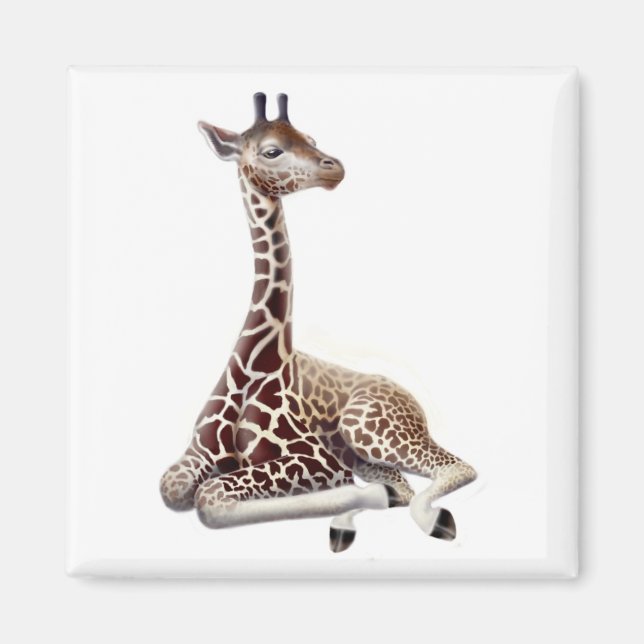 Resting Giraffe Magnet (Front)