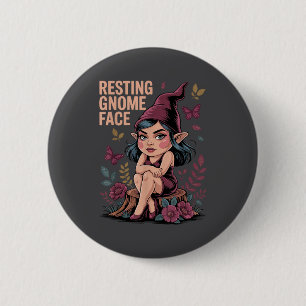Resting Gnome Face Cute Funny Christmas Kawaii Car 2 Inch Round Button