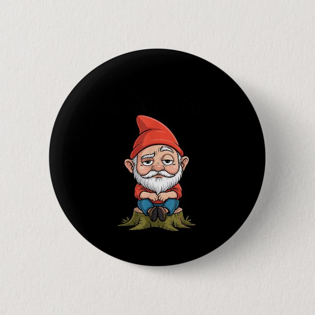 Resting Gnome Face Cute Funny Christmas Kawaii Car 2 Inch Round Button (Front)