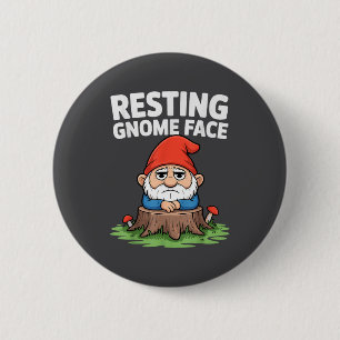 Resting Gnome Face Cute Funny Christmas Kawaii Car 2 Inch Round Button