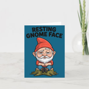 Resting Gnome Face Cute Funny Christmas Kawaii Car Card