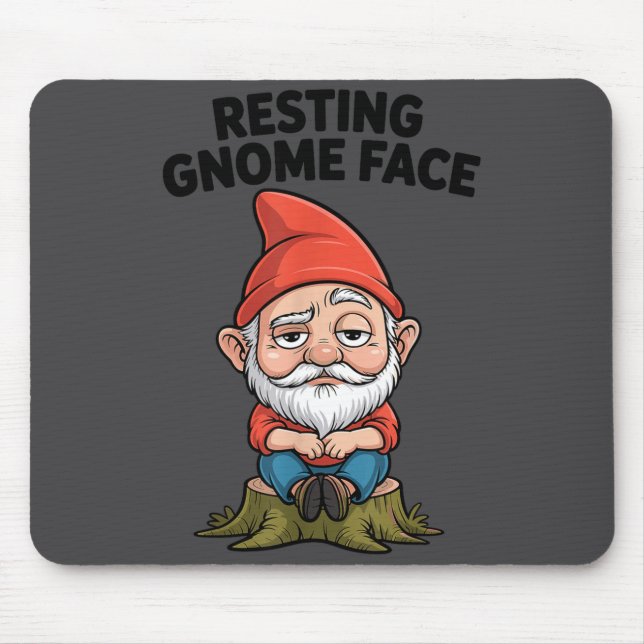 Resting Gnome Face Cute Funny Christmas Kawaii Car Mouse Pad (Front)