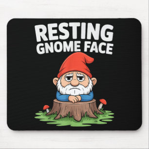 Resting Gnome Face Cute Funny Christmas Kawaii Car Mouse Pad