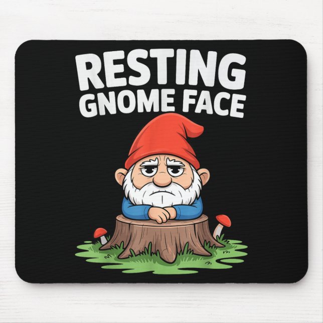 Resting Gnome Face Cute Funny Christmas Kawaii Car Mouse Pad (Front)