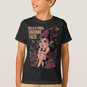 Resting Gnome Face Cute Funny Christmas Kawaii Car T-Shirt