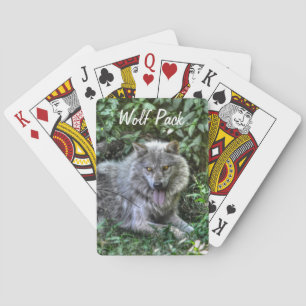 Resting Grey Wolf 3 Wildlife Gift Playing Cards