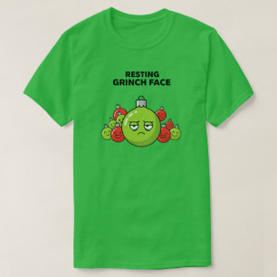 Resting Grinch Face Christmas Ornament  T-Shirt
