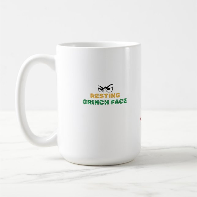 "Resting Grinch Face" Funny Christmas Coffee Mug - (Left)