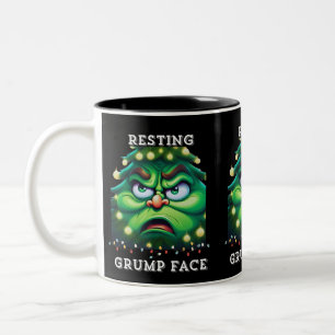 Resting Grump Face Two-Tone Coffee Mug