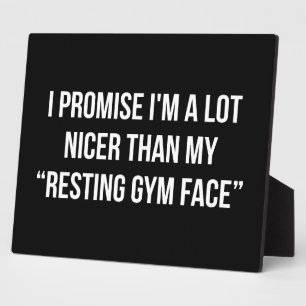 Resting Gym Face - Women's Funny Novelty Workout Plaque