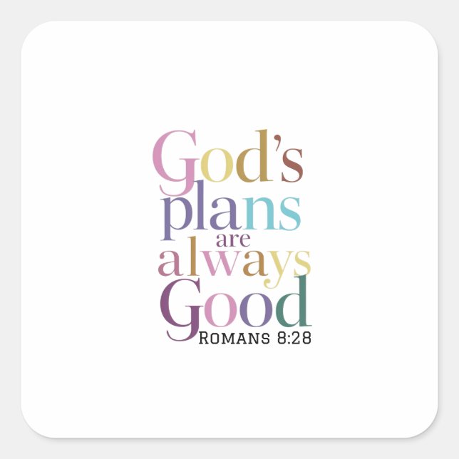 Resting in God's Sovereign Good Plans: Romans 8:28 Square Sticker (Front)