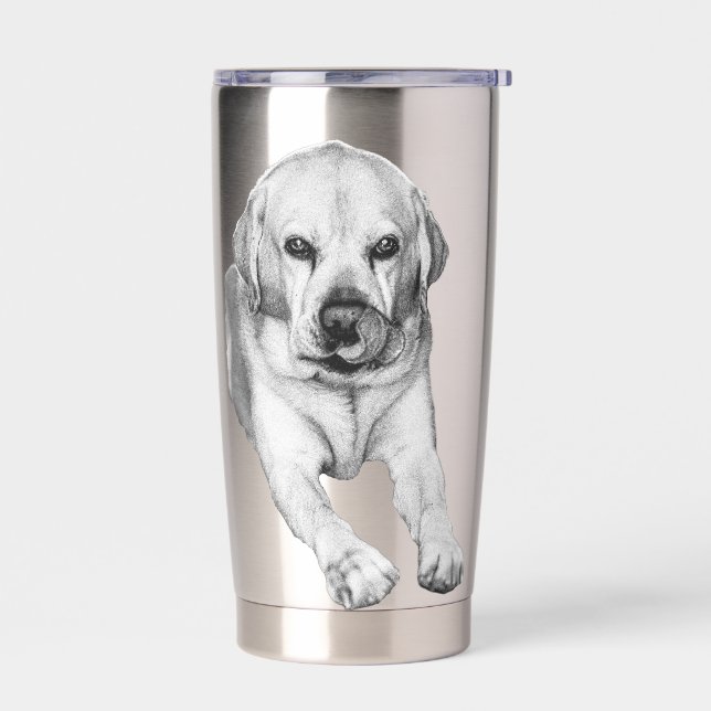 Resting Lab with holiday calm Insulated Tumbler (Left)
