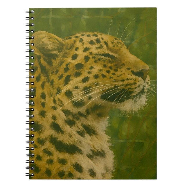 Resting Leopard in Sanctuary Setting Notebook (Front)