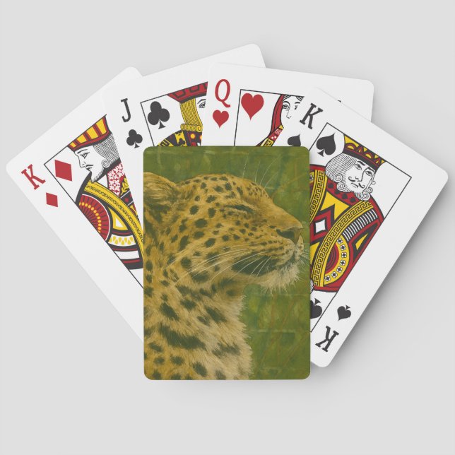 Resting Leopard in Sanctuary Setting Playing Cards (Back)