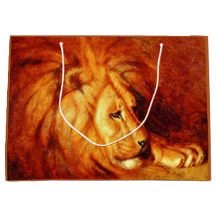 Resting Lion (by Abbott Handerson Thayer) Large Gift Bag