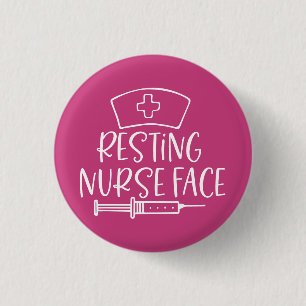 Resting Nurse Face 1 Inch Round Button
