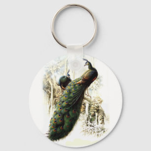 Resting Peacocks Keychain