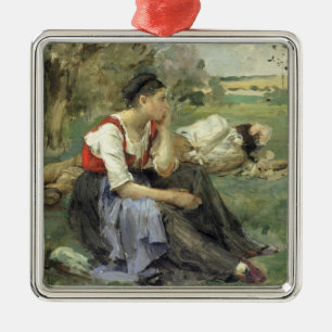 Resting Peasants, 1877 Metal Ornament