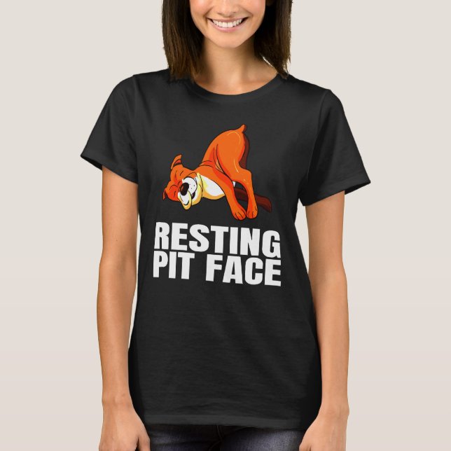 Resting Pit Face American Pit Bull T-Shirt (Front)