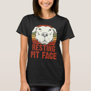 Resting Pit Face American Pitbull Pet Dog Lover T-Shirt