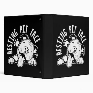 Resting Pit Face Funny Dog Pitbull Meme Binder